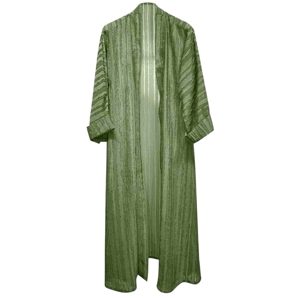 Kimono Kaftan Abaya Cardigan Robe Dubai Middle Eastern Dress Boho Green‎ NEW OS